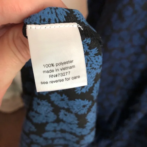 ELIZABETH and James Blue & Black Floral Button Back Maxi Dress L Modest Prairie - Picture 8 of 10